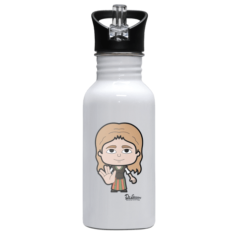 Die Sinzerin Star Trek Fingers Edelstahl Trinkflasche mit klappbarem Mundstueck 500ml Weiss Rotwand Front