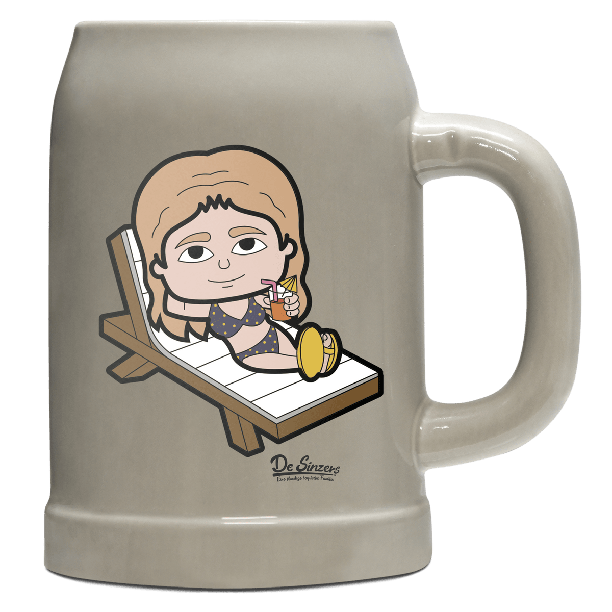 Die Sinzerin Summer Edition Bierkrug 500ml Grau Watzmann Front