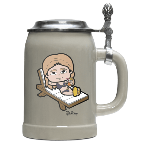 Die Sinzerin Summer Edition Bierkrug 500ml Grau mit Deckel Hocheck Front