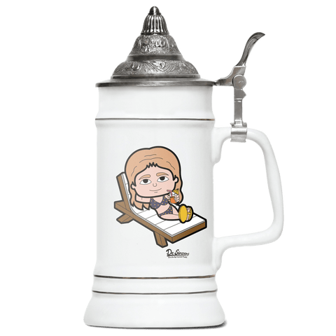 Die Sinzerin Summer Edition Bierkrug 500ml Weiss mit Spitzdeckel Wendelstein Front