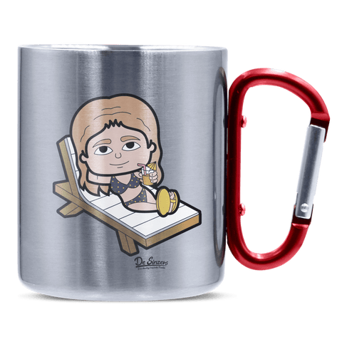 Die Sinzerin Summer Edition Edelstahl Kaffeetasse roter Karabiner 320ml Kitzstein Front