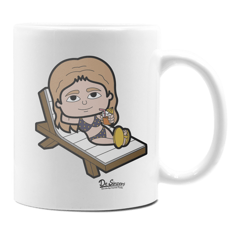 Die Sinzerin Summer Edition Keramik Kaffeetasse 330ml Weiss Rampoldplatte Front