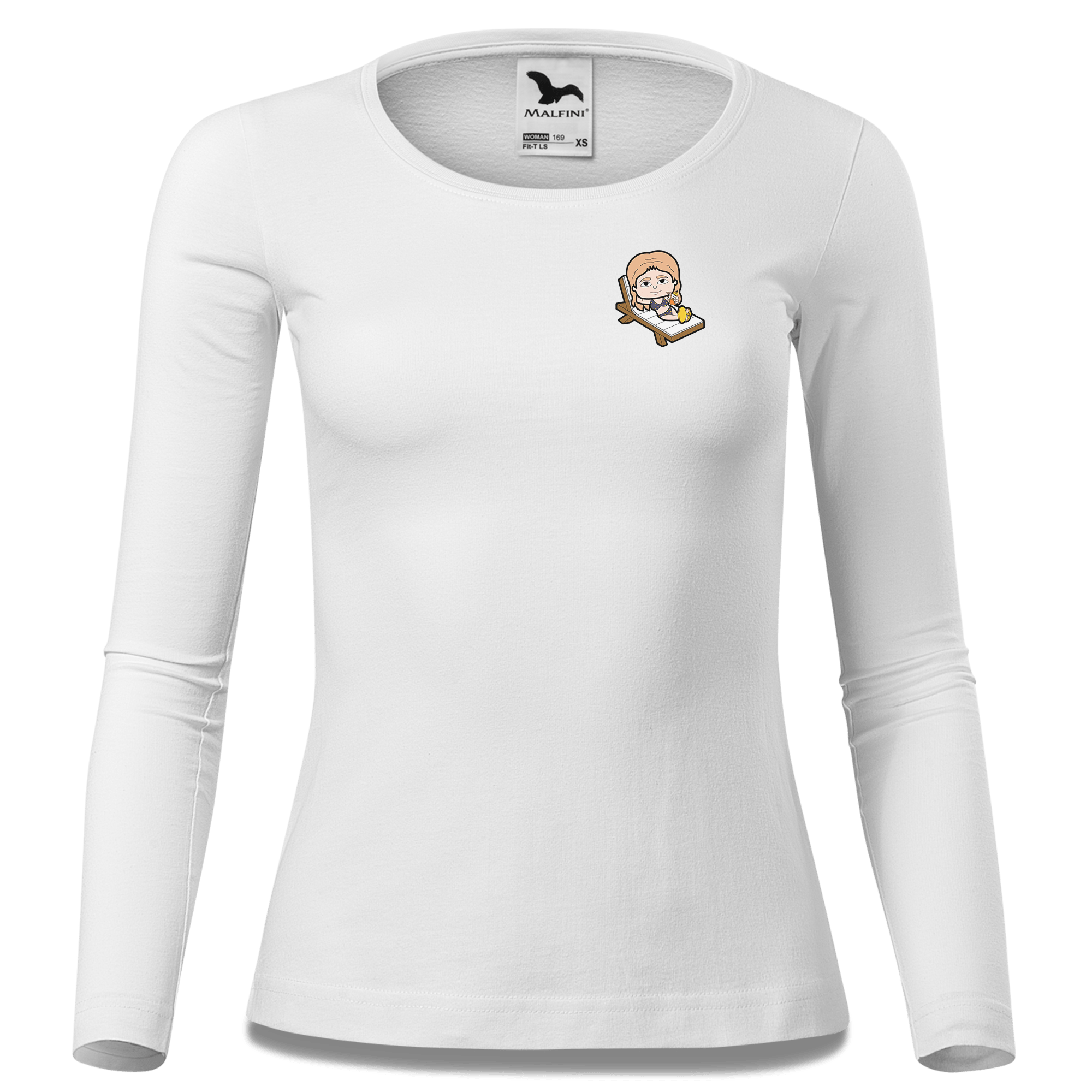 Die Sinzerin Summer Edition Longsleeve Fitted Damen Weiss Kronstauden Front