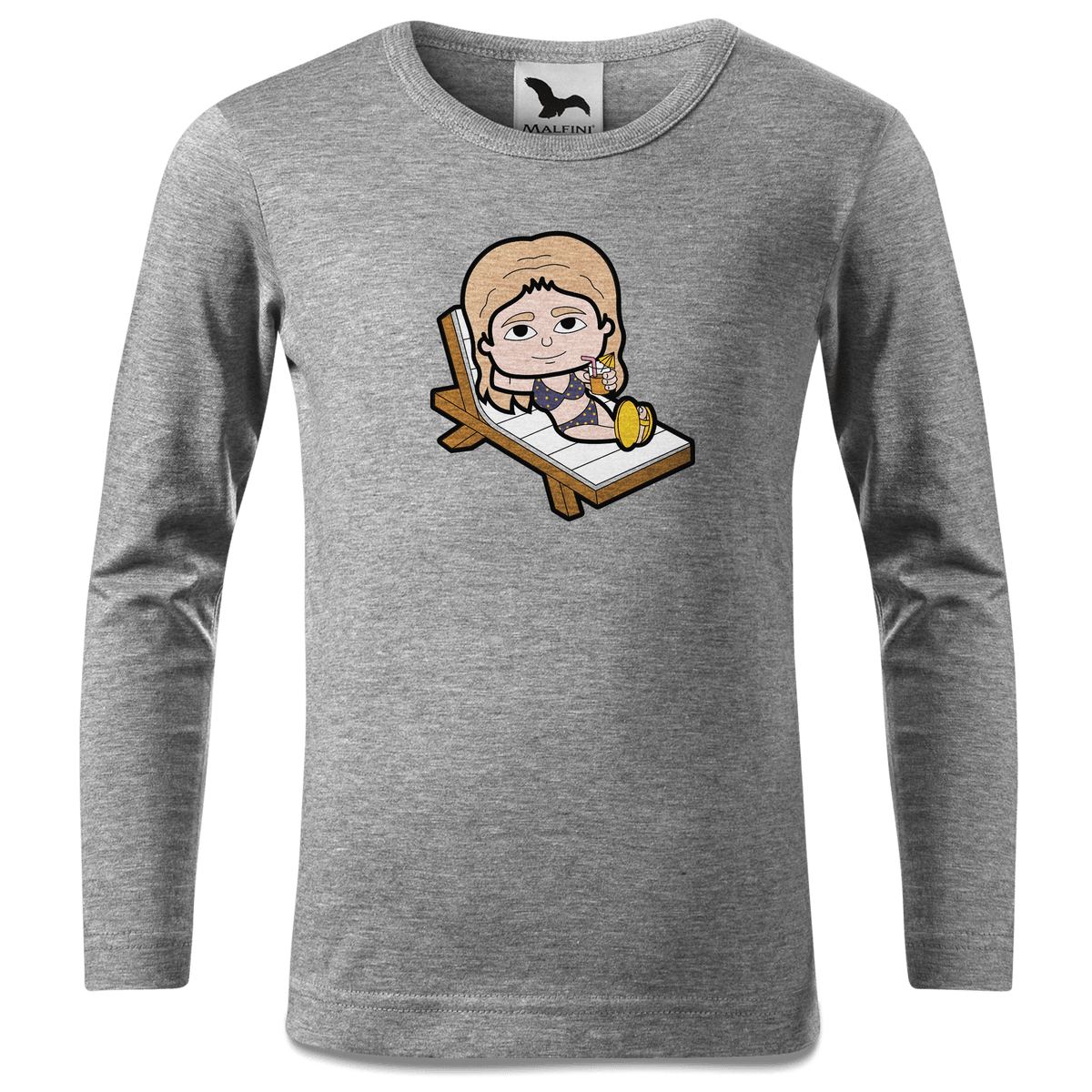 Die Sinzerin Summer Edition Longsleeve Kinder Grau Meliert Waldering Front