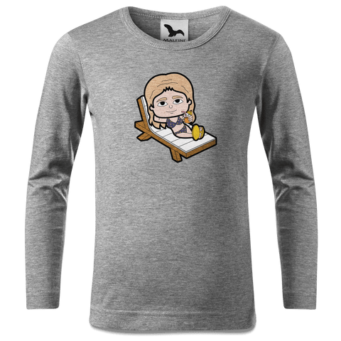 Die Sinzerin Summer Edition Longsleeve Kinder Grau Meliert Waldering Front