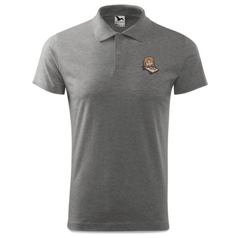 Die Sinzerin Summer Edition Polo Shirt Herren Grau Meliert Leiten Front