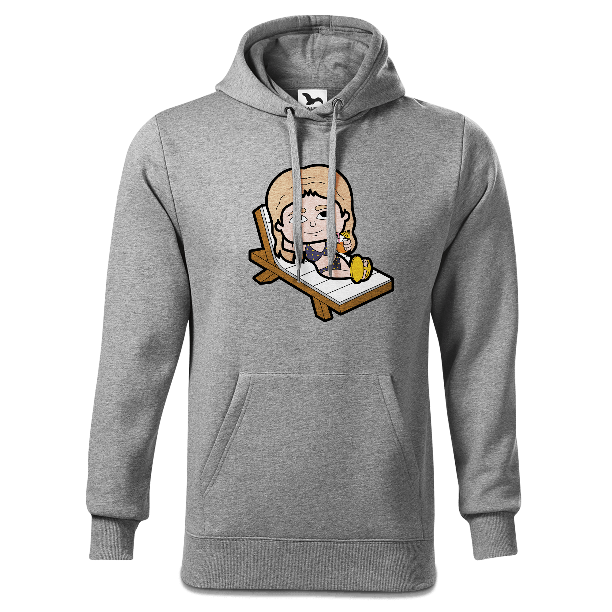 Die Sinzerin Summer Edition Sweatshirt Hoody Herren Grau Meliert Pulvermuehle Front