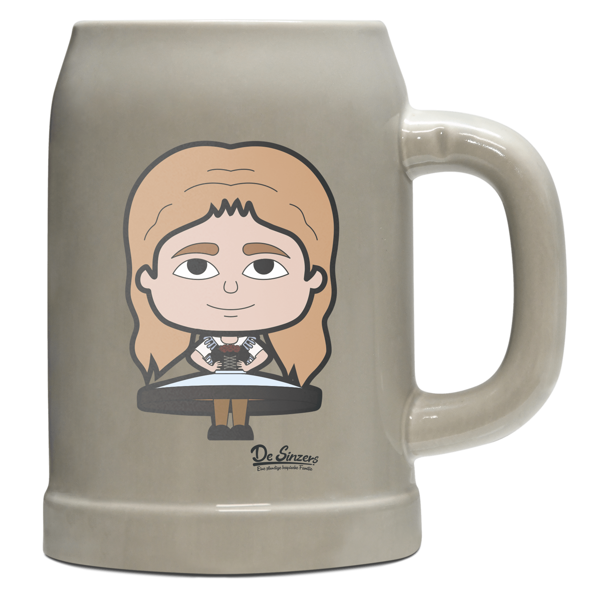 Die Sinzerin Trachtenverein Bierkrug 500ml Grau Watzmann Front