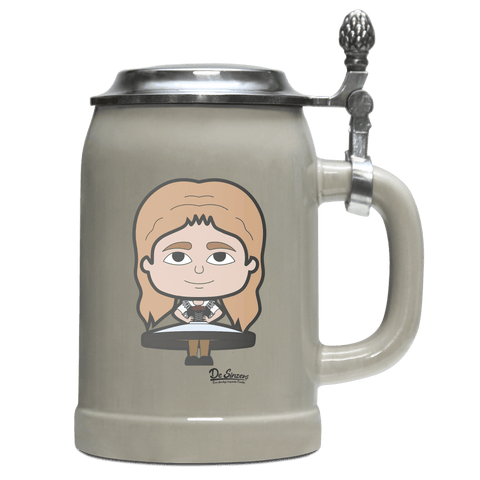 Die Sinzerin Trachtenverein Bierkrug 500ml Grau mit Deckel Hocheck Front