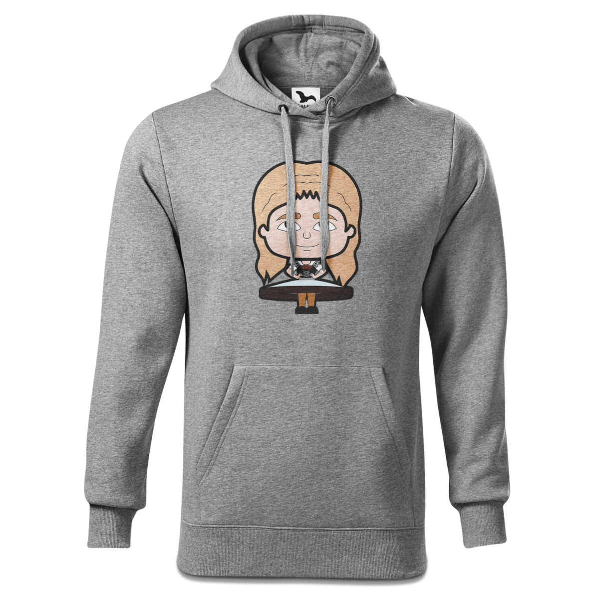 Die Sinzerin Trachtenverein Sweatshirt Hoody Herren Grau Meliert Pulvermuehle Front