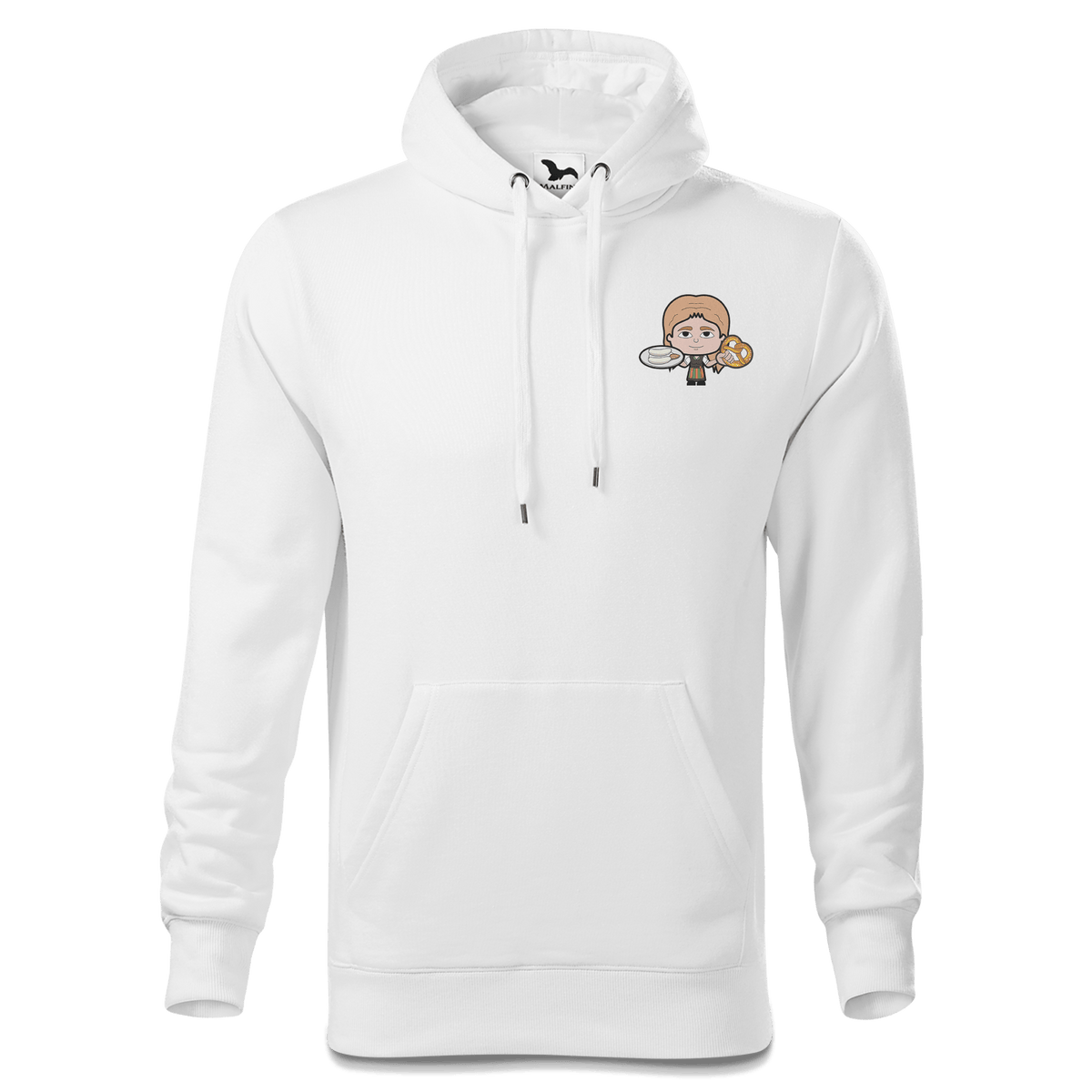 Die Sinzerin Weisswurscht und Brezn Sweatshirt Hoody Herren Weiss Simssee Front