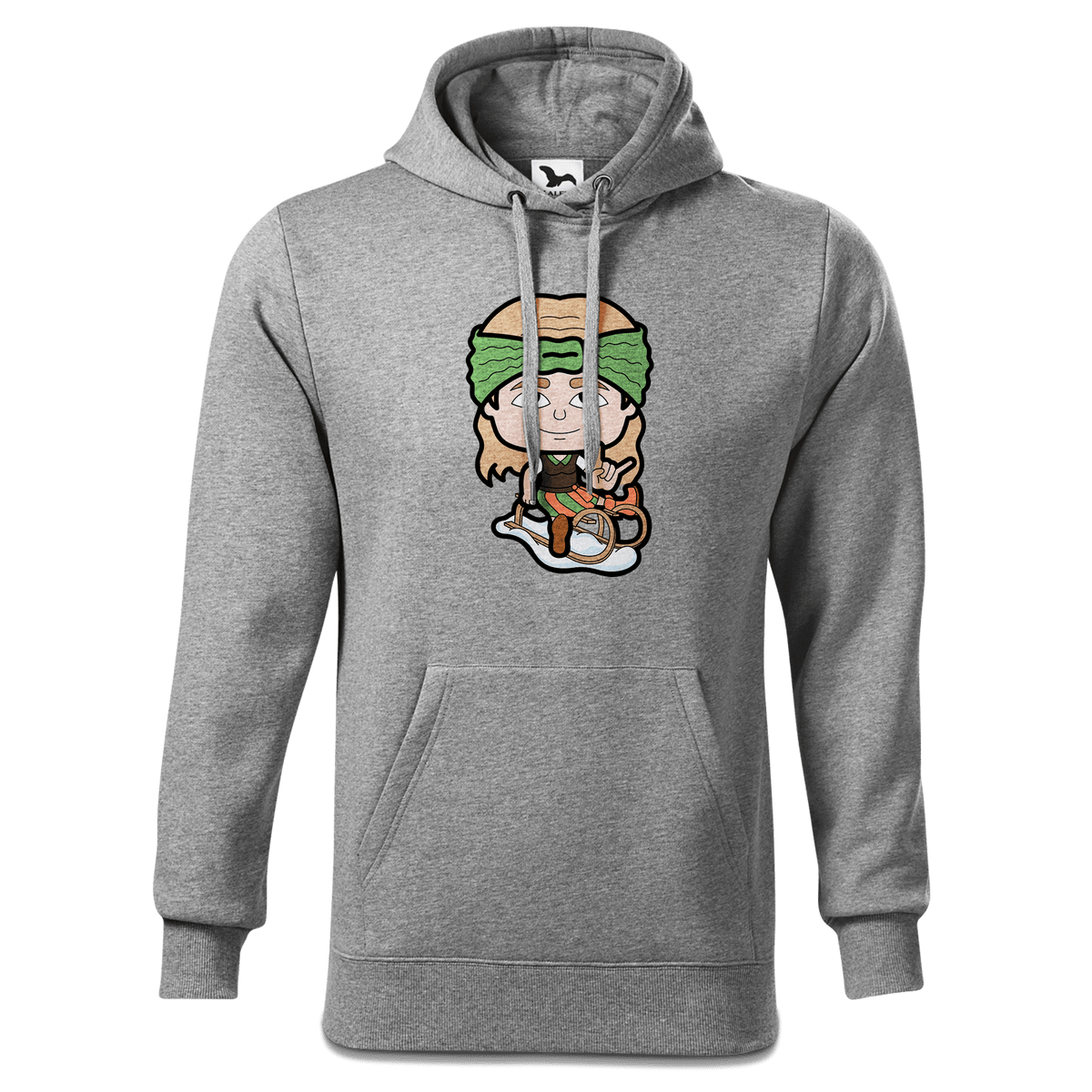 Die Sinzerin Winter Edition Sweatshirt Hoody Herren Grau Meliert Pulvermuehle Front