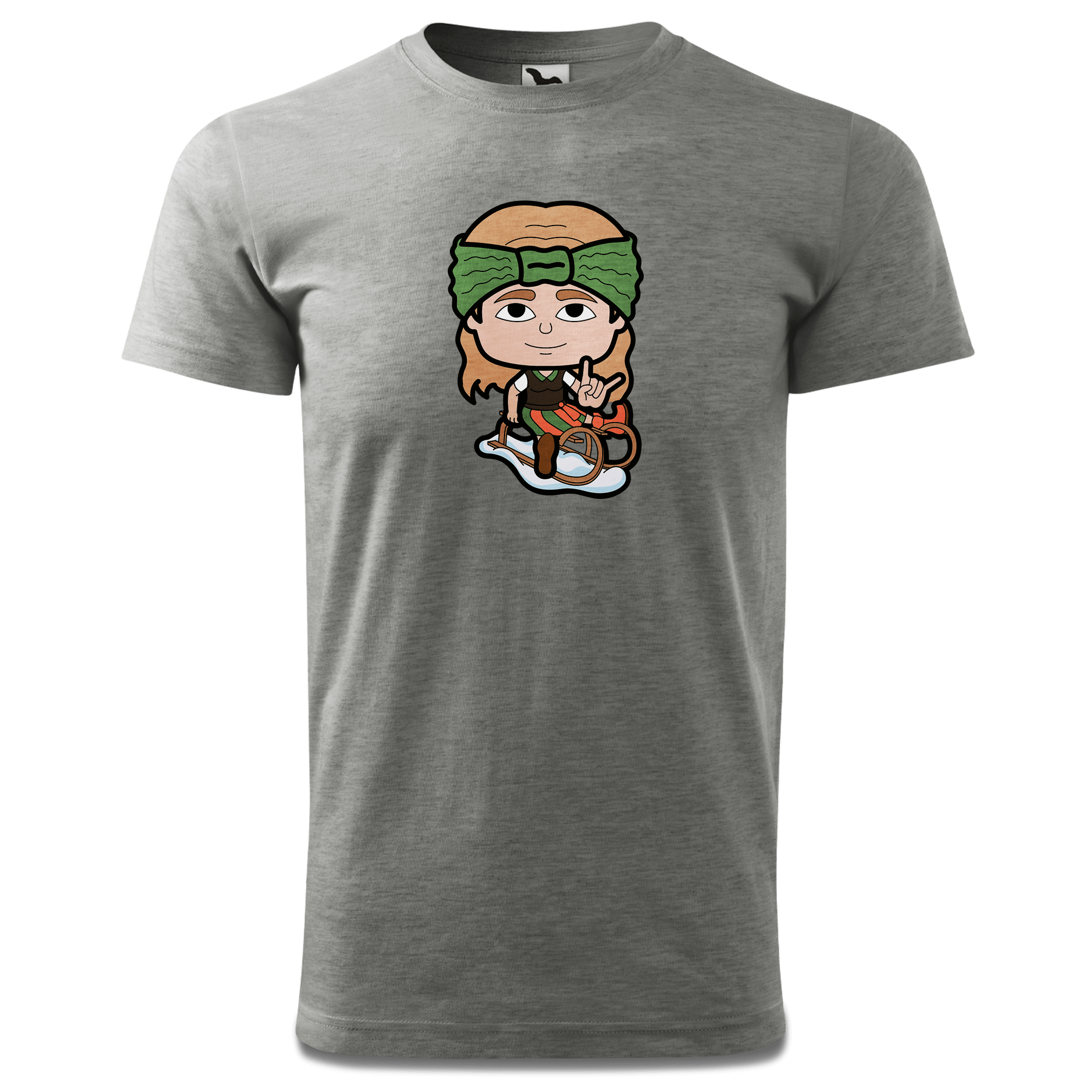 Die Sinzerin Winter Edition T Shirt Herren Grau Meliert Hofau Front